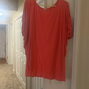 Orange short sleeve bat wing top
